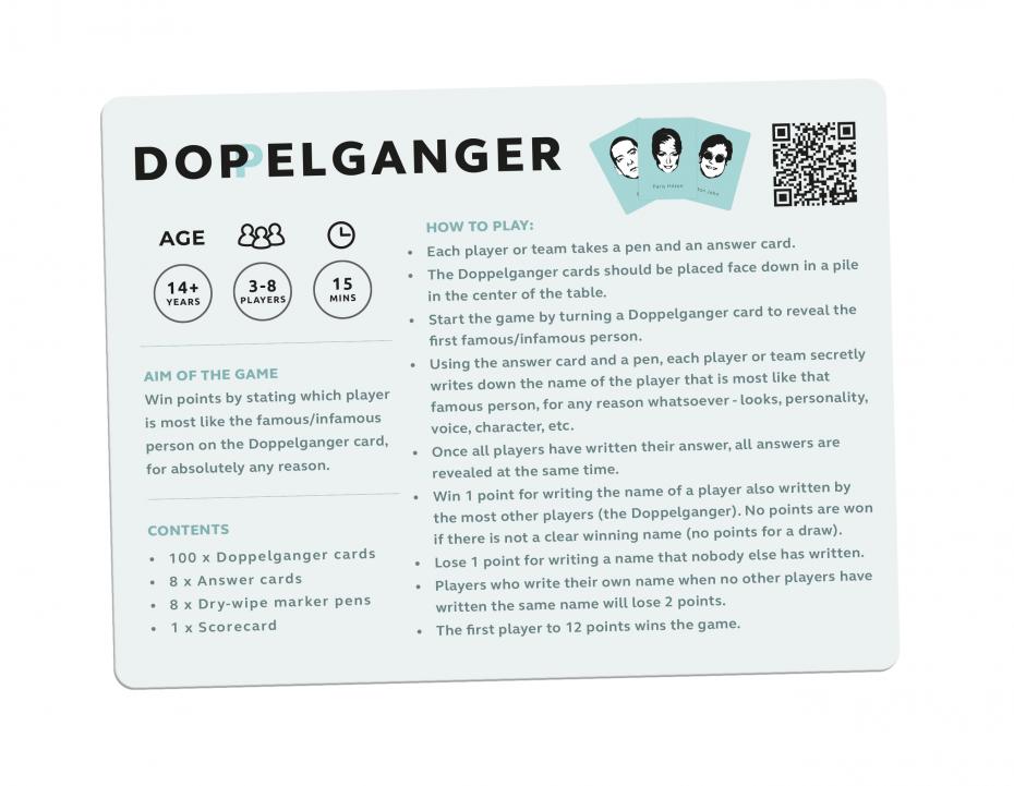 Doppelganger Card Game Instructions Card